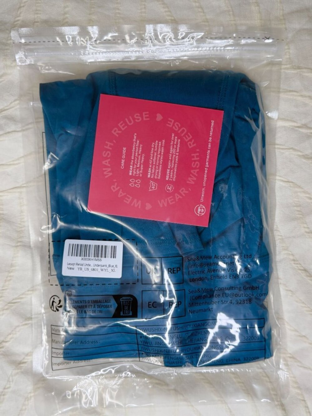 Overnight Period Bike Shorts High Waisted Menstrual Sleep Wear Boyshorts XL Teal